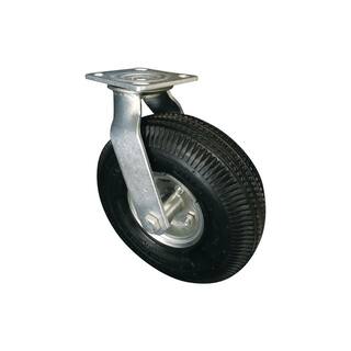 Shepherd 10 in. Black Rubber and Steel Pneumatic Swivel Plate Caster with 350 lb. Load Rating 9796