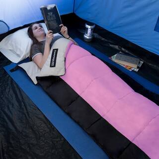 Wakeman Outdoors 2-Season Otter Tail Sleeping Bag with Carrying Bag in Pink W470016