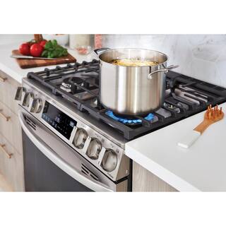 LG 6.3 cu. ft. Slide-in Gas Range with EasyClean Instaview and Air Fry in Printproof Stainless Steel LSGL6335F