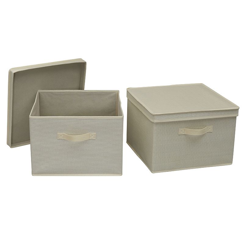 Household Essentials Square Storage Boxes with Lids 2-piece Set