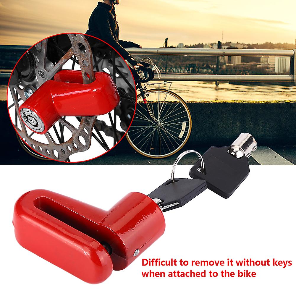 Metal Bike Lock Disc Brakes Anti Theft Bicycle Locks With Plastic Frame and Keys Red