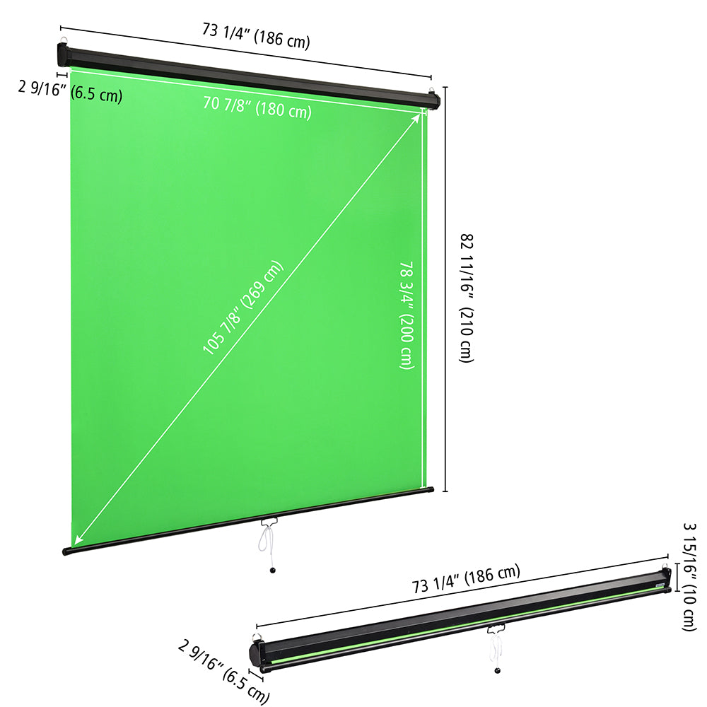 Yescom Retractable Green Screen Video Chromakey Backdrop 7x6ft