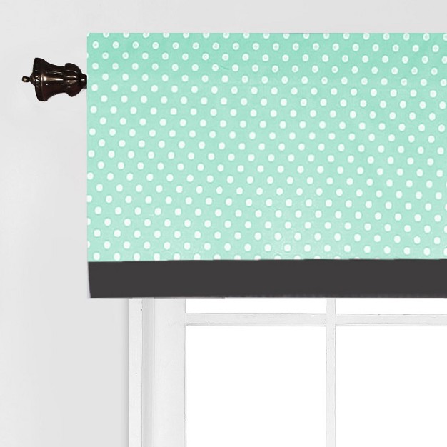 Bacati Pin Dots Mint gray Window Valance