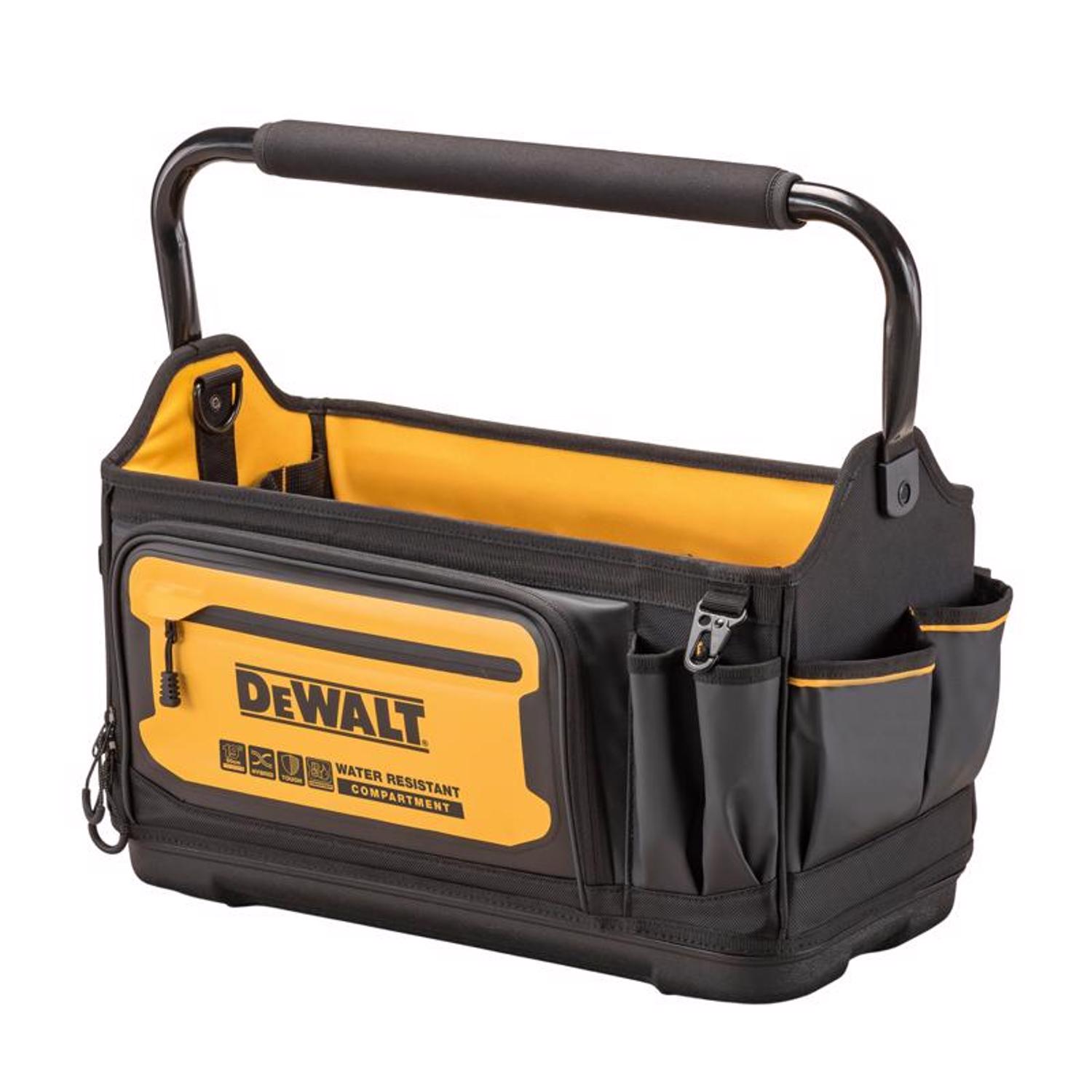 DW Ballistic Nylon Open Top Tool Tote Tool Tote 36 pocket Black/Yellow