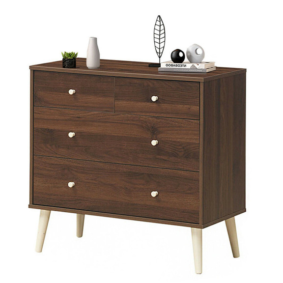 Costway 69432810 4 Drawer Dresser Cabinet Storage ...