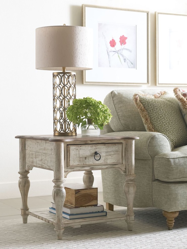 Kincaid Furniture Weatherford End Table  Cornsilk   Farmhouse   Side Tables And End Tables   by Unlimited Furniture Group  Houzz