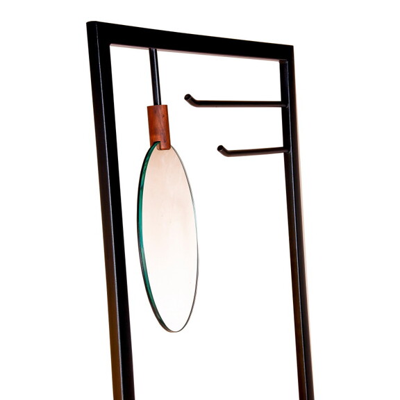 71 inch Metal Frame Coat Rack  Built in Mirror  1 ...