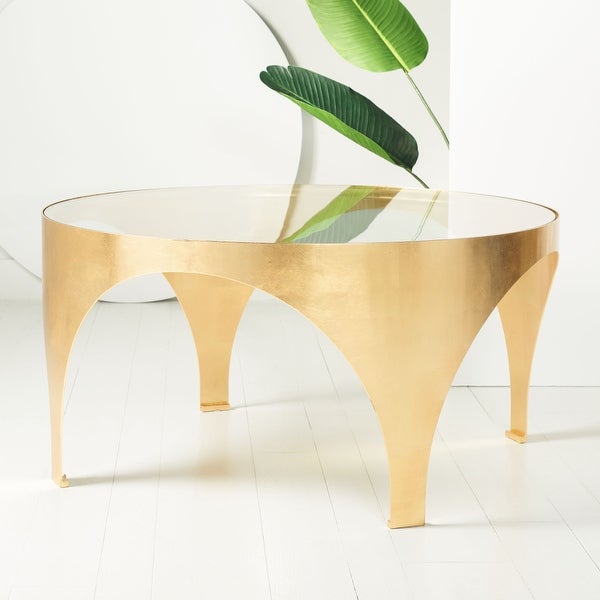 SAFAVIEH Couture Lillia Gold Leaf Coffee Table - 38