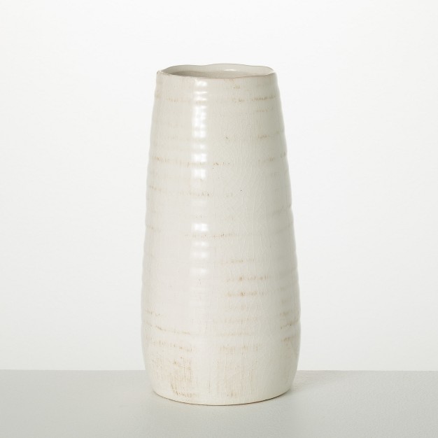 Shopsmaniay Tall Ceramic Vase 11 5 quot h Off white