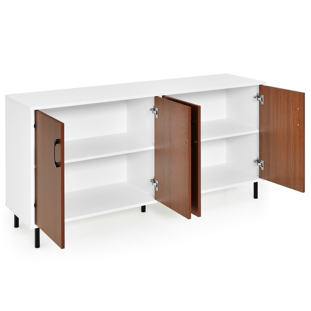 Costway Buffet Server Sideboard Kitchen Storage Cabinet Cupboard with   58'' x 16'' x 30'' (L x W x H)