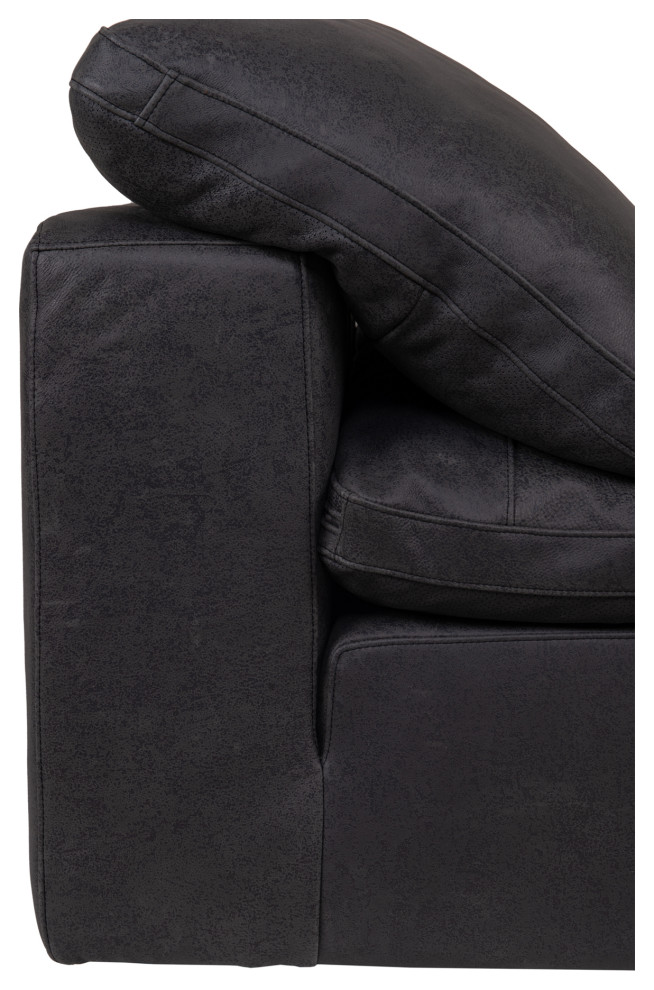 Clay Corner Chair Nubuck Leather Black   Contemporary   Armchairs And Accent Chairs   by HedgeApple  Houzz