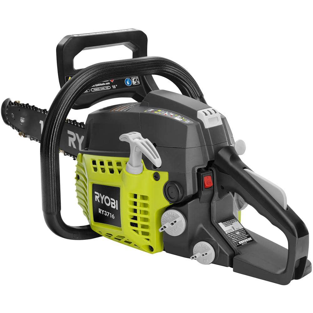 RYOBI 16 in 37cc 2Cycle Gas Chainsaw with HeavyDuty Case