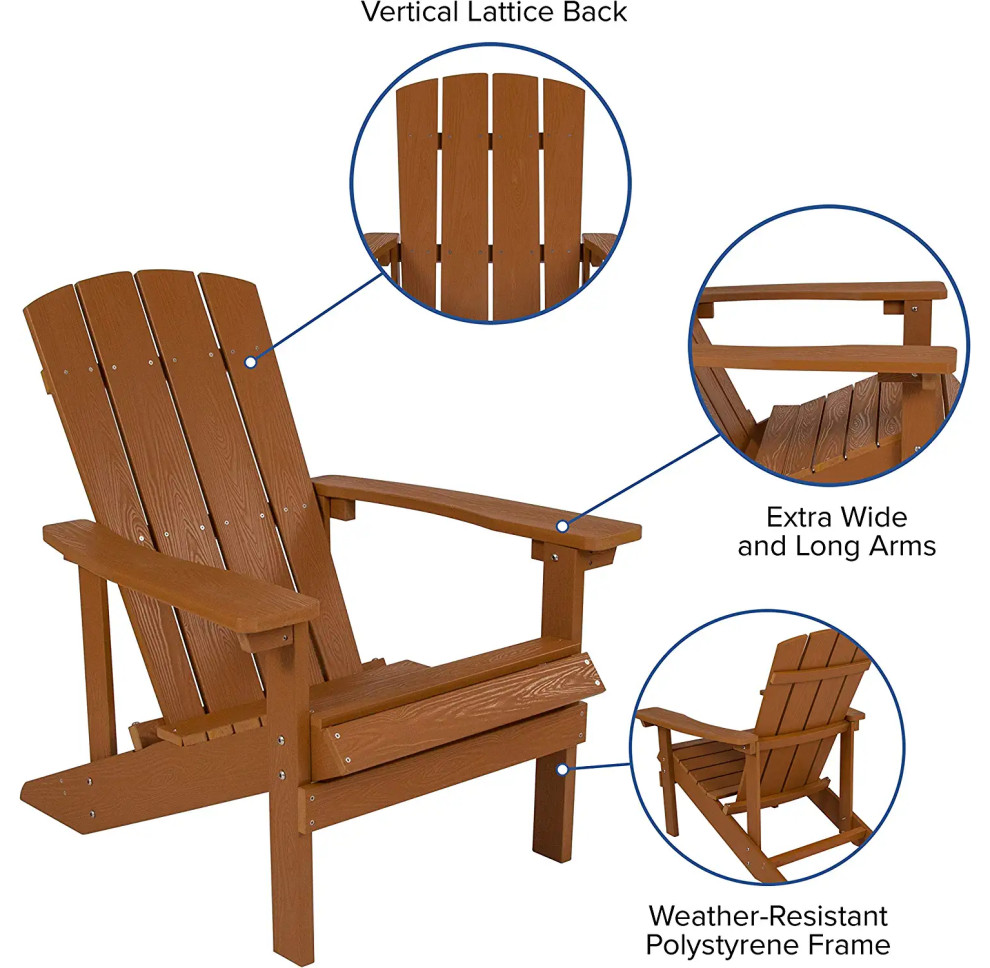 2 Pack Classic Adirondack Chair  Slated Seat  ampVertical Lattice Back   Transitional   Adirondack Chairs   by Decor Love  Houzz