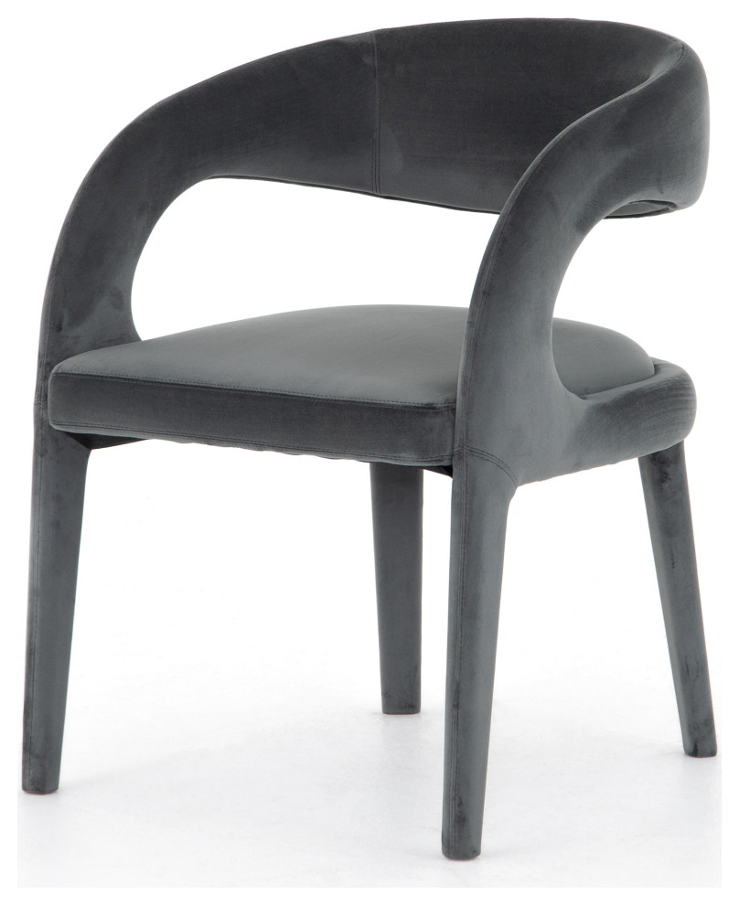 Hawkins Chair   Charcoal Velvet Charcoal Velvet   Transitional   Dining Chairs   by Old Bones Co.  Studios  Houzz