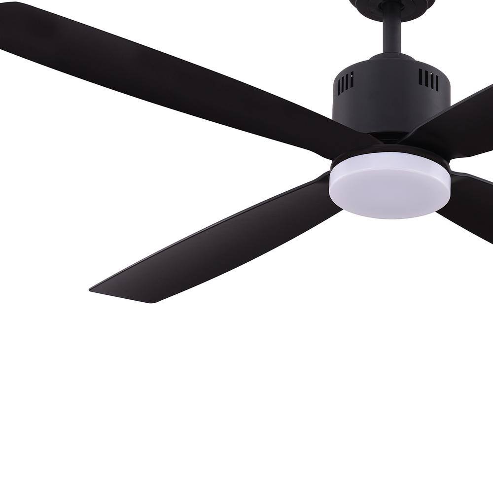 Home Decorators Collection Kitteridge 52 in. LED Indoor Matte Black Ceiling Fan with Light Kit 35442-HBUB