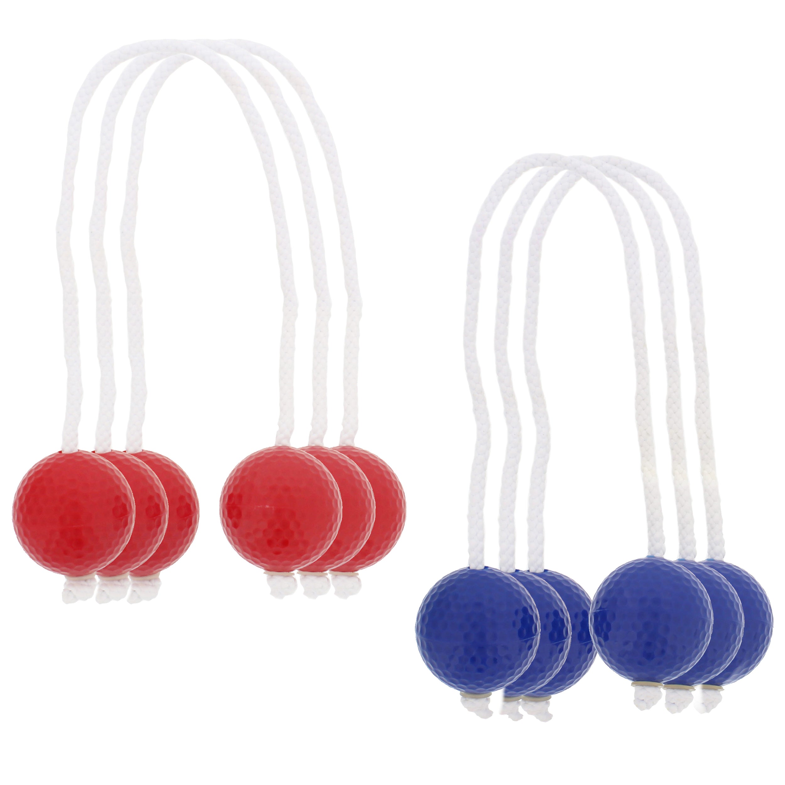 Ladder Toss Replacement Bola Strands – 3 Blue 3 Red Ball (6 Bolas)