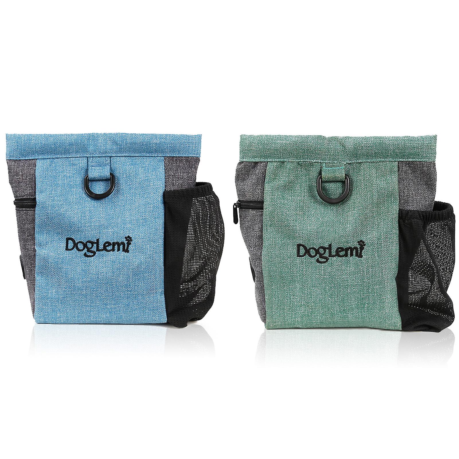 Dog Treat Pouch Food Dispenser Traning Bag Waist Bag Dog Walking Pet Bag Green
