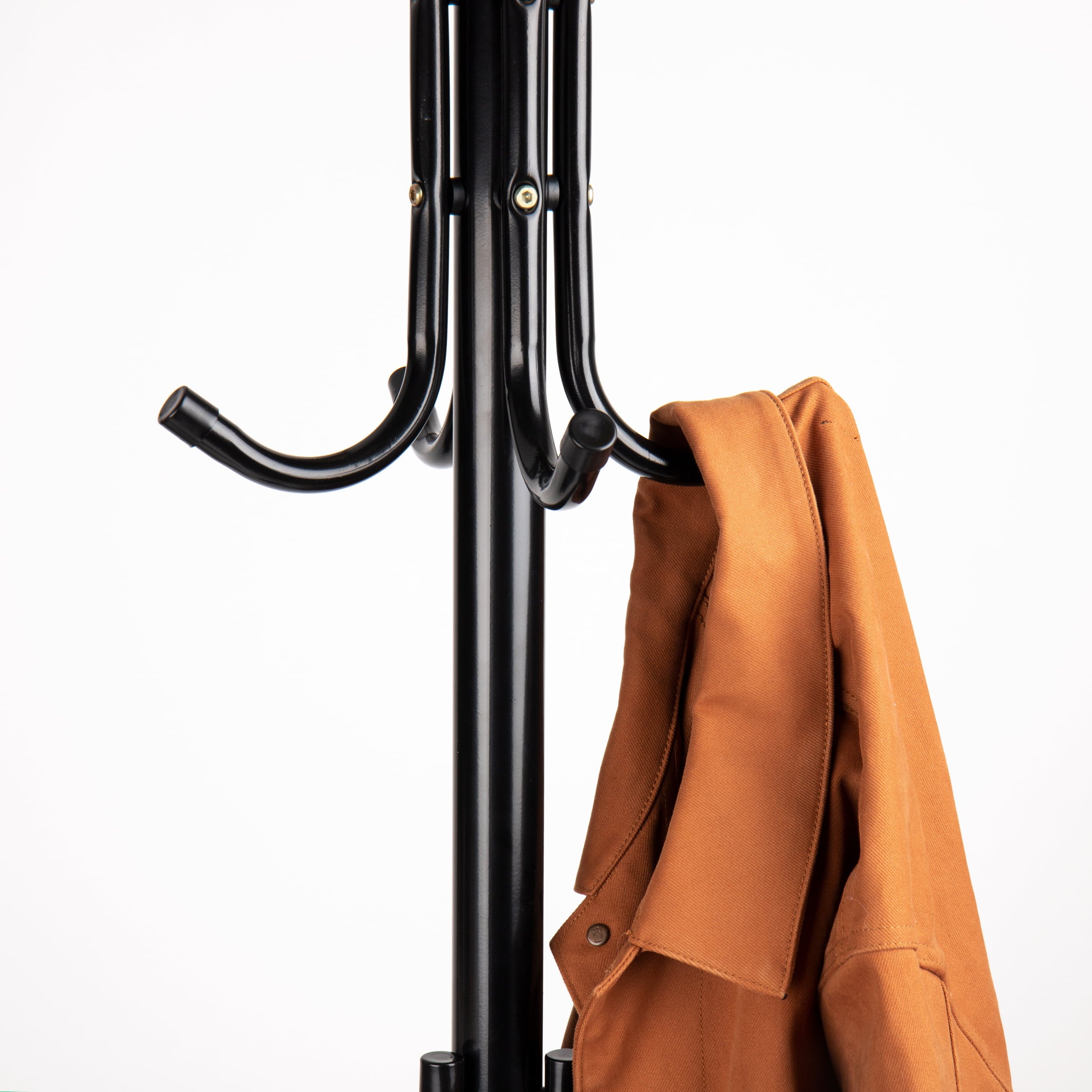 Mind Reader Classic 11-Hook Metal Coat and Hat Rack Stand， Black