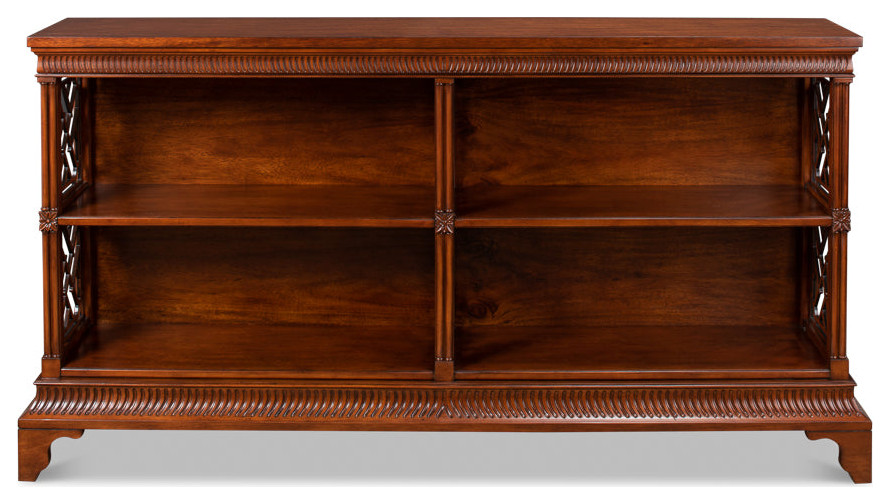 Double Chepstow Walnut Display Bookcase   Traditional   Bookcases   by Sideboards and Things  Houzz