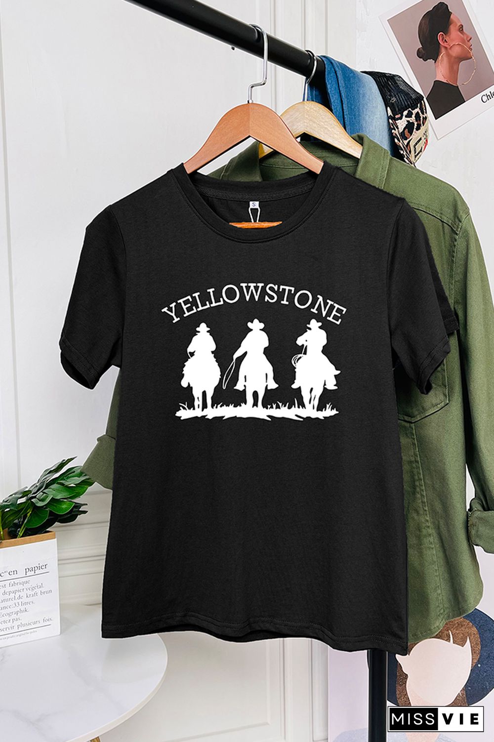 Yellowstone Cowboy Printed Short Sleeve Graphic Tee Wholesale