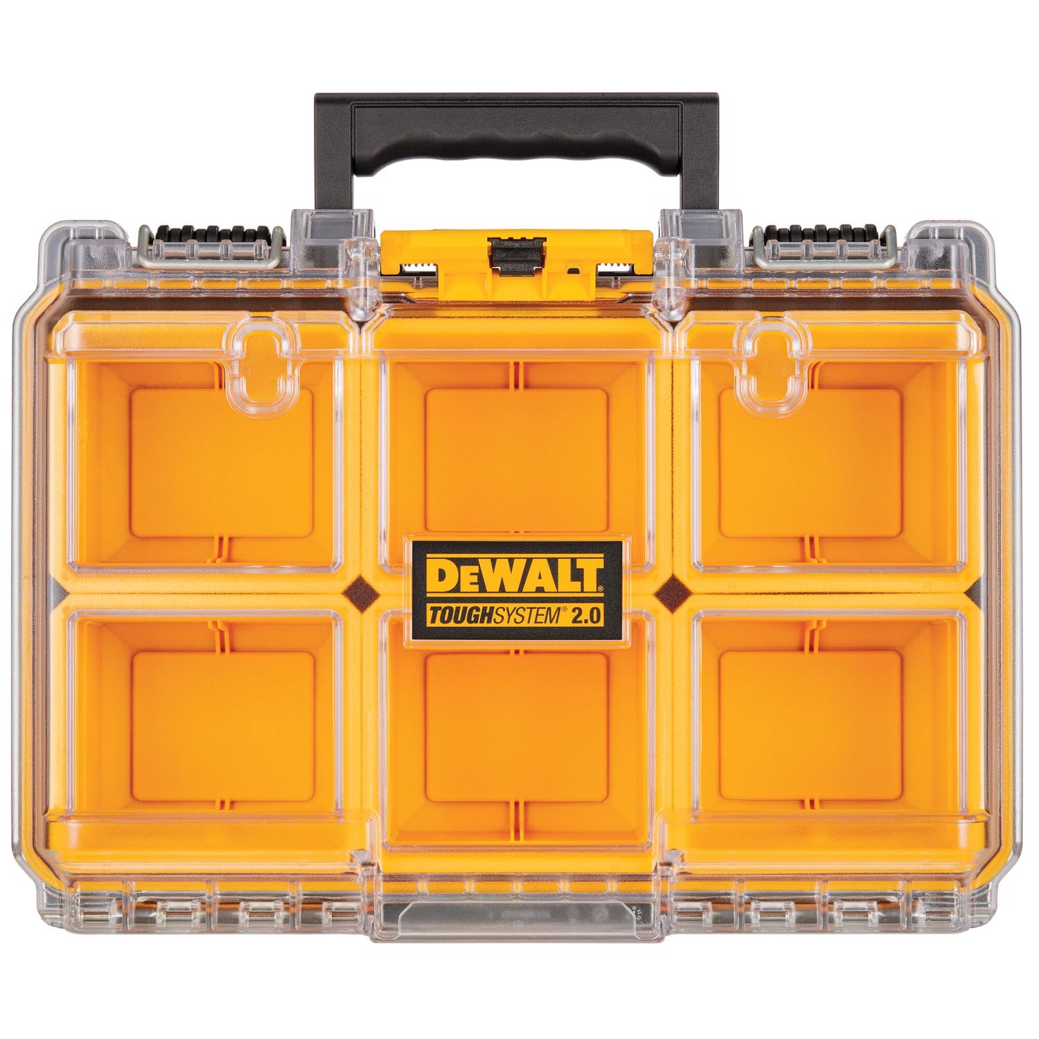 DeWalt ToughSystem 2.0 10.47 in. W X 5.2 in. H Half-Size Organizer Polypropene 6 compartments Yellow