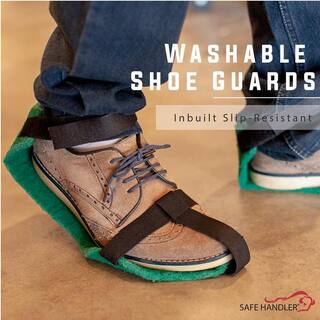 Safe Handler Green Washable Shoe Guards with Inbuilt Slip-resistant Reinforced Edges 2 Pairs BLSH-ES-WSG-1G-2