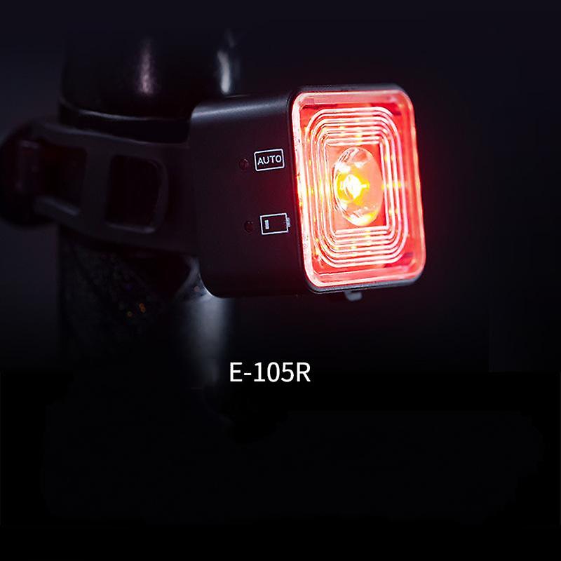 Usb Rechargeable Waterproof Bicycle Headlight， Smart Brake Tail Light-e-105r Tail Light (one Pack)