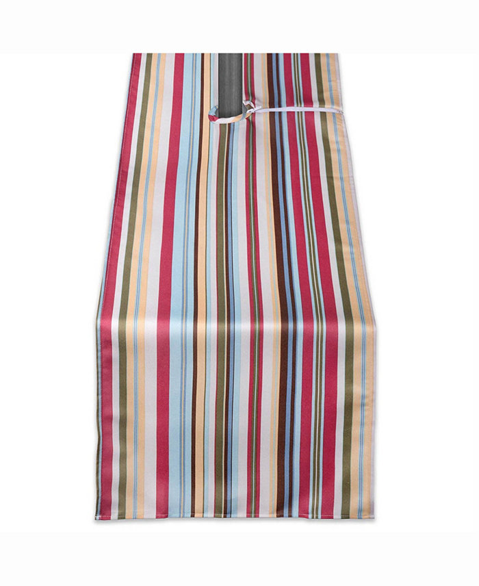 Design Imports Summer Stripe Outdoor Table Runner with Zipper 14 X 72