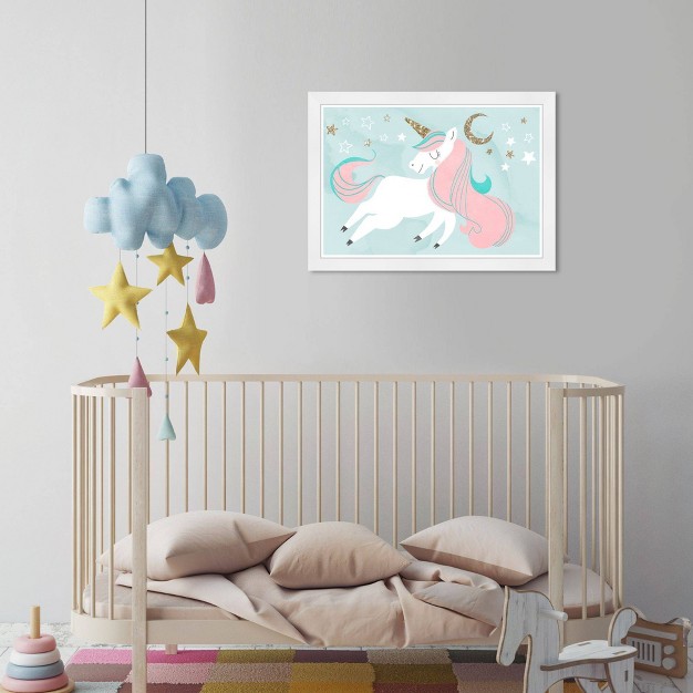 X 15 quot Unicorn And The Moon Fantasy And Sci fi Framed Art Print Wynwood Studio