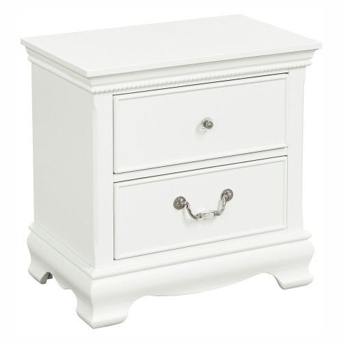 Classic Traditional Style 1pc Nightstand Wood Whit...