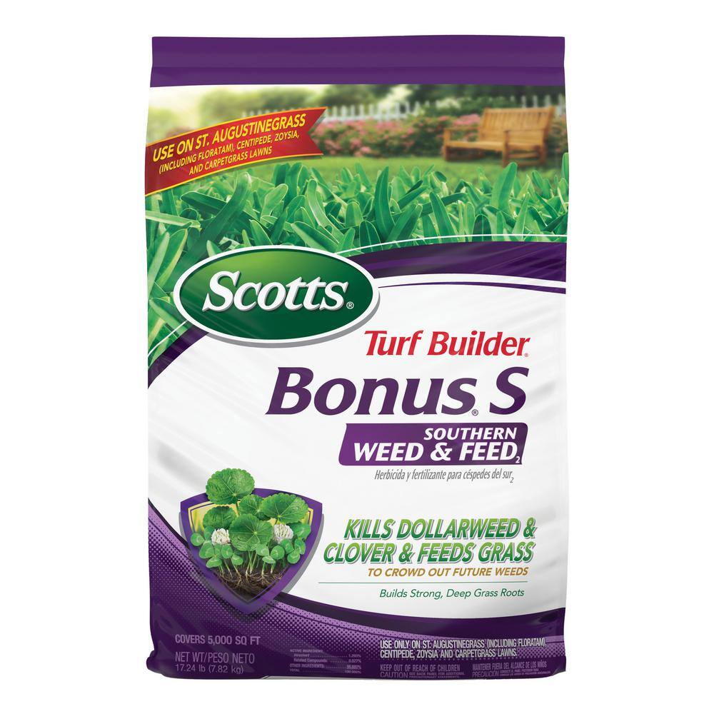 Scotts Turf Builder Bonus S 17.24 lbs. 5000 sq. ft. Southern Weed and Feed Weed Killer Plus Lawn Fertilizer (2-Pack) VB02158