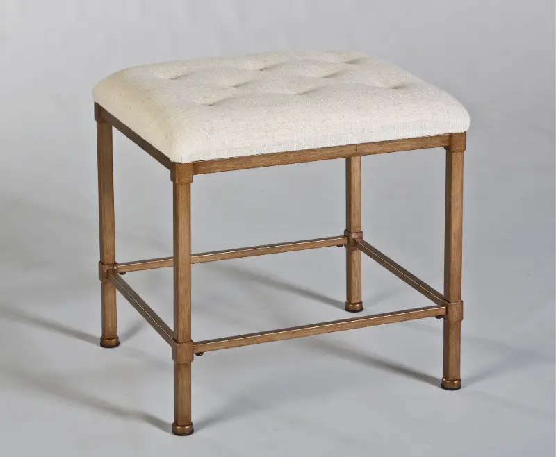 Transitional Golden Bronze Backless Vanity Stool - Katherine