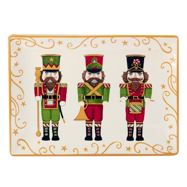 Certified International Holiday Magic Nutcracker 14 x 10 Rectangular Serving Platter