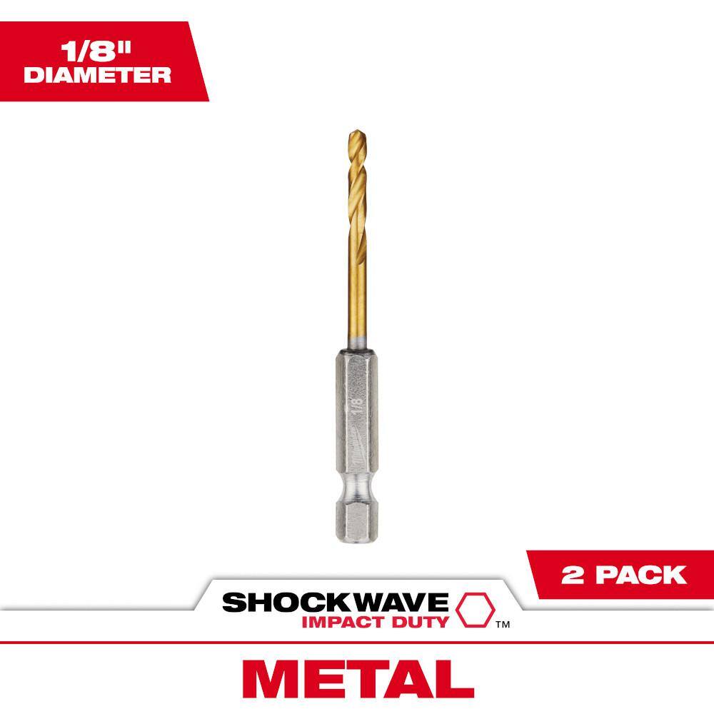 MW SHOCKWAVE 18 in. Titanium Twist Drill Bit (2-Pack) 48-89-4605