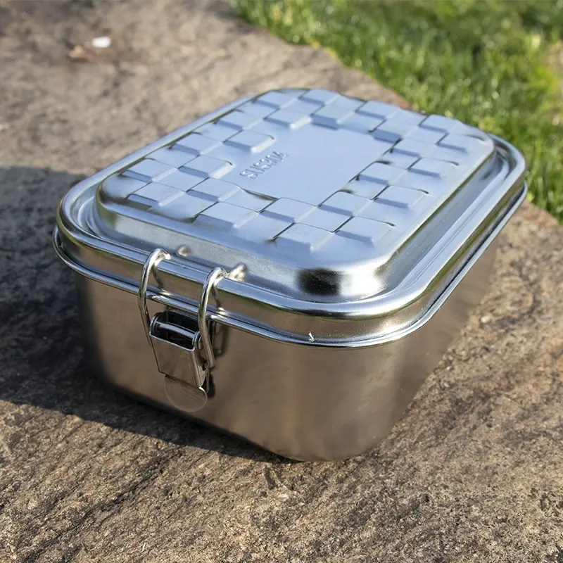 Outdoor Camping Convenient 304 Stainless Steel Lunch Box  Waterproof Storage Box New Picnic Bento Box