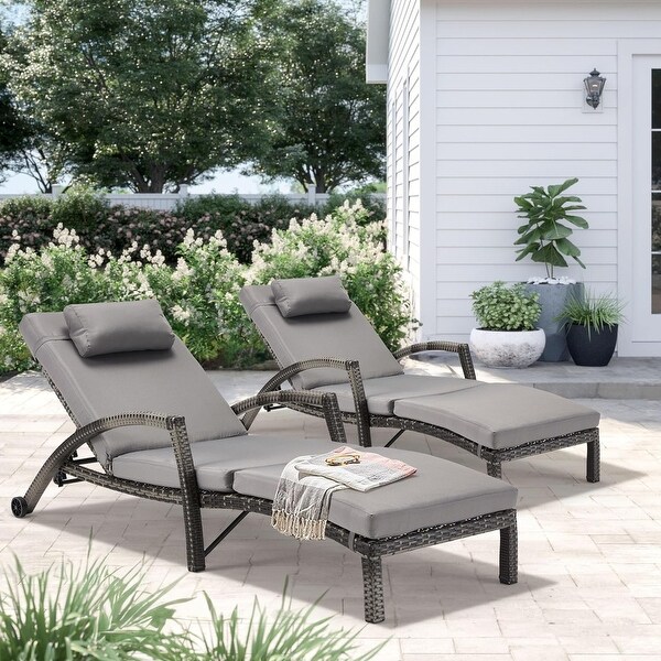 EROMMY Outdoor Patio Lounge Chair，Adjustable Recliner Outdoor Lounge Chairs，Multiple Colors Available