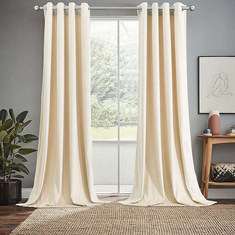 Heavyweight Velvet Grommet Curtain Panels (Set of 2)