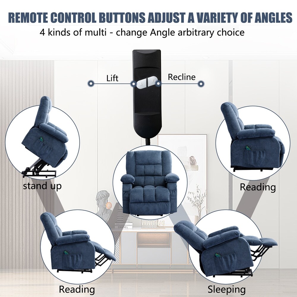 Super Soft And Large Power Lift Recliner Chair with Massage and Heat for Elderly