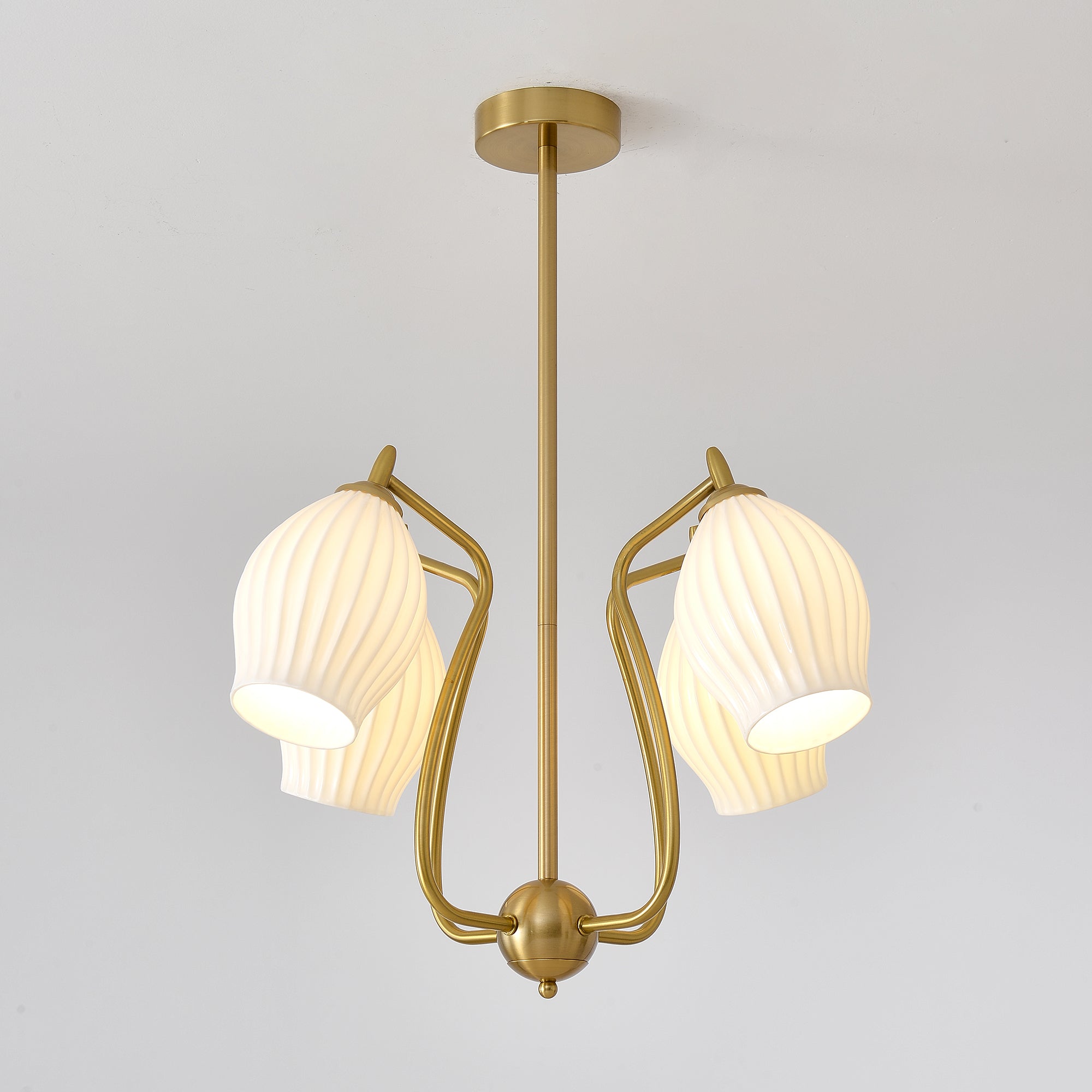 Ceramic Ribbed Chandelier