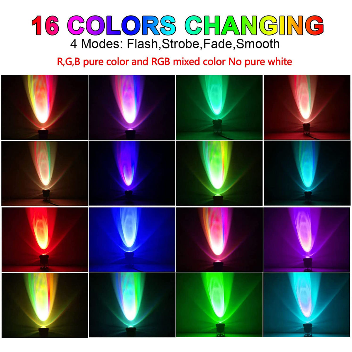 RC RGB Flood Light 16 Colors Landscape Flood Light 180° Color Changing LED Spotlight