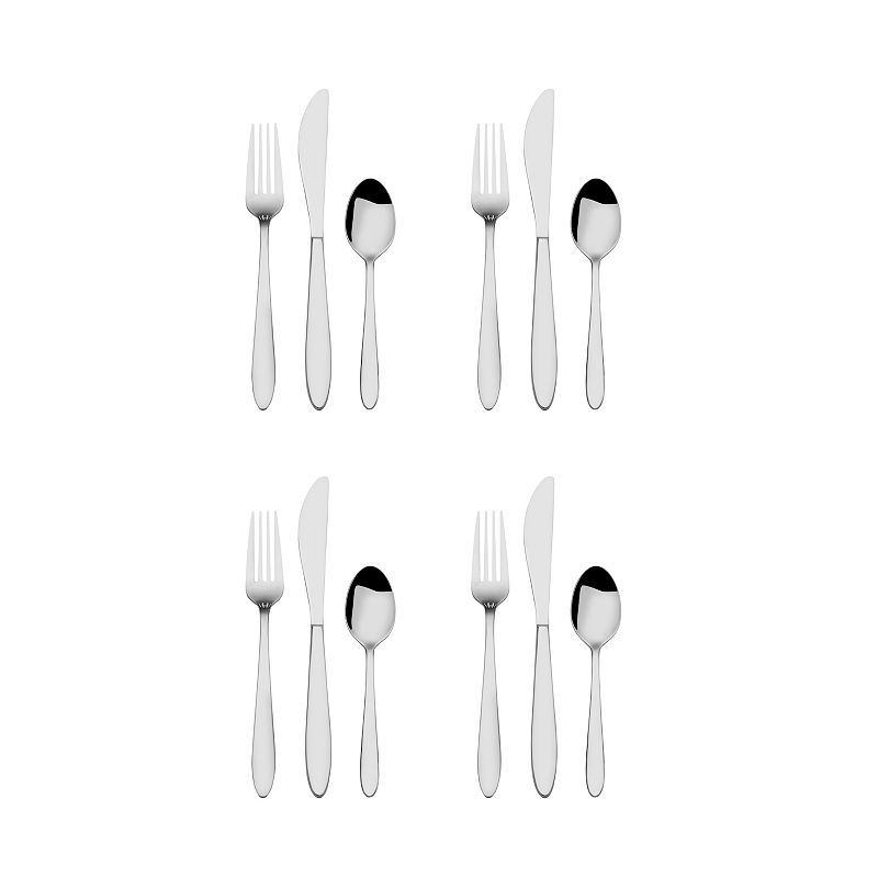 International Home 18.0 Stainless Steel Felice 12-Piece Flatware