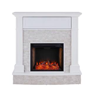 Southern Enterprises Bremma Alexa-Enabled Smart 48 in. Electric Smart Fireplace in White HD014531