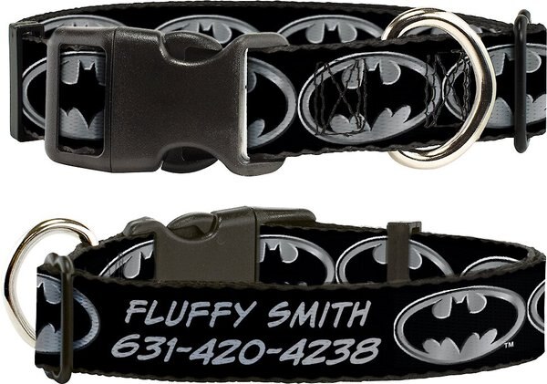 Buckle-Down DC Comics Batman Shield Personalized Dog Collar