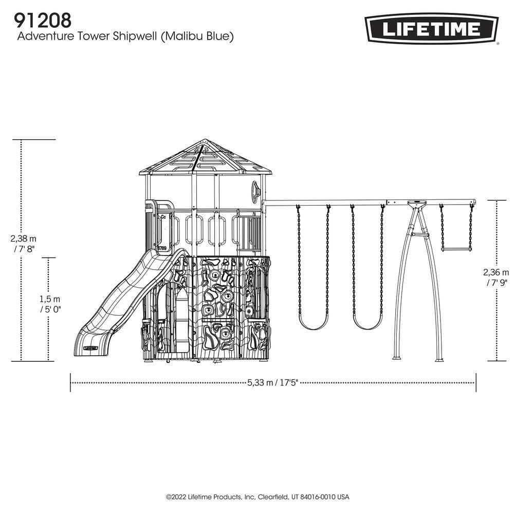 Lifetime Adventure Tower Play and Swing Set 91208