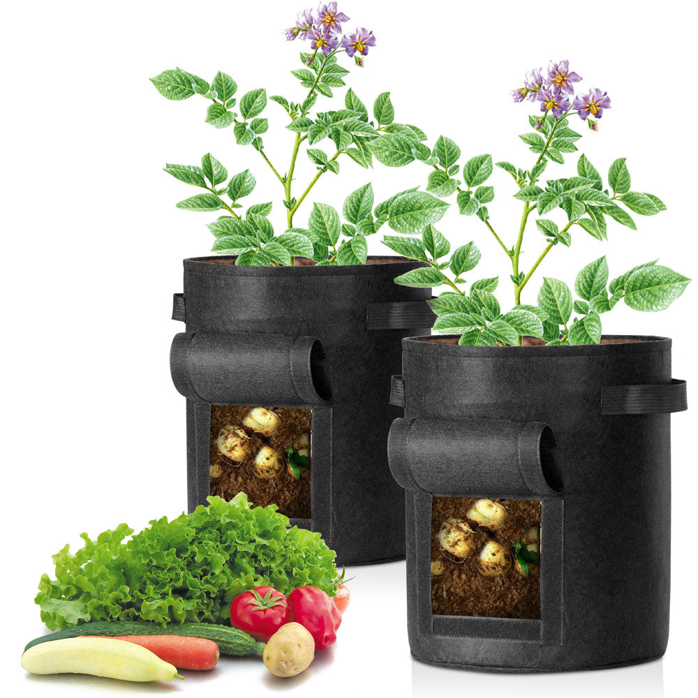 Yescom Pack of 2 5 Gallon Potato Grow Bags Fabric Pots w/ Handles