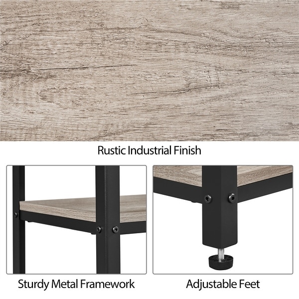 Yaheetech End Table Industrial Telephone Table with 2-Tier Shelves