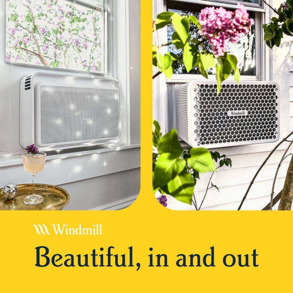 Windmill 8000 BTU (DOE) 9X QUIETER 33% More Efficient 115-Volt Inverter Window Air Conditioner with Easy Install and App 08W2Wi