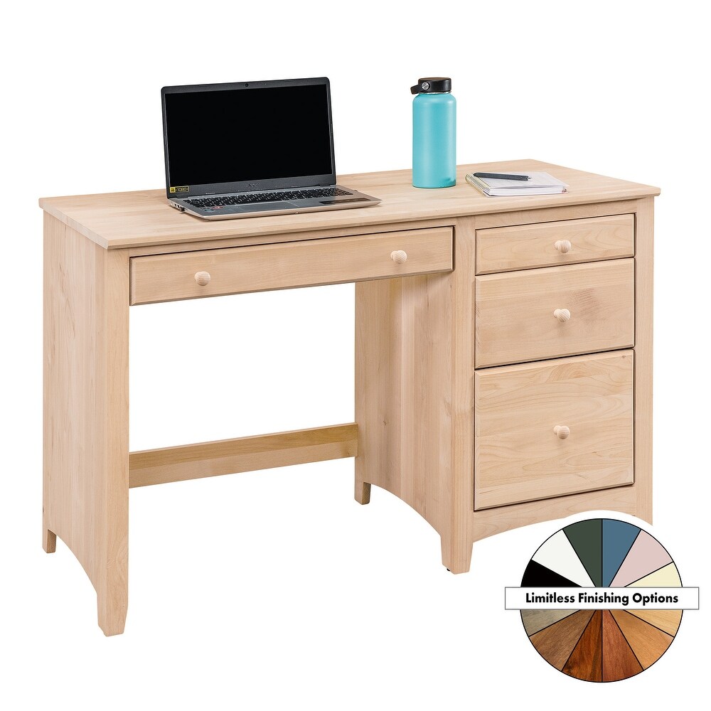 Coder Crossing Solid Wood 4 Drawer Desk