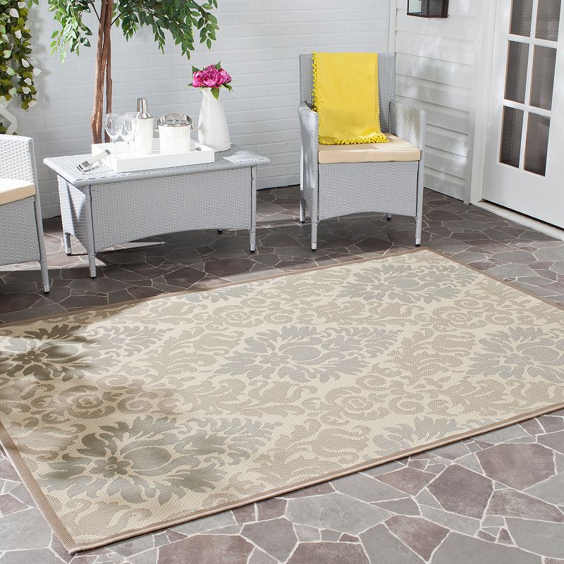 Safavieh Courtyard Leaves Print Indoor Outdoor Rug