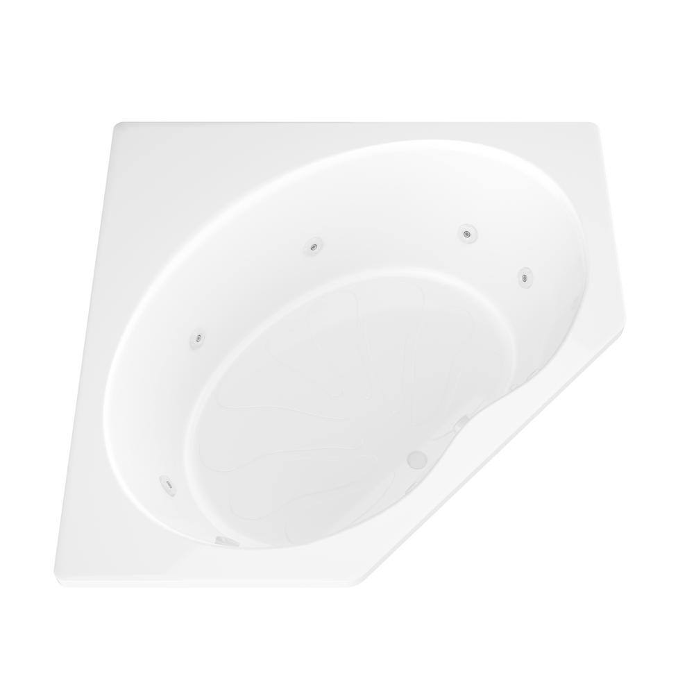 Universal Tubs Carnelian 5 ft. Center Drain Whirlpool Tub in White HD6060EWL